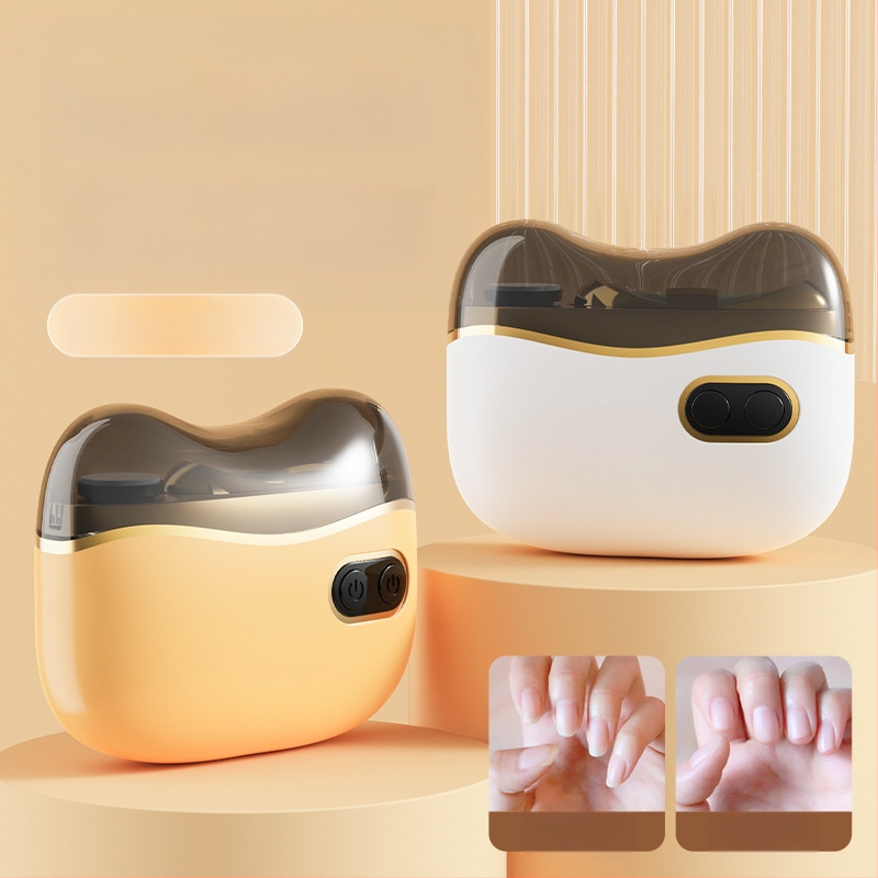 Dvi funkcijų elektrinis nagų poliravimo – namų naudojimui, ABS + nerūdijantis plienas, matmenys 8.8 x 7.2 cm, svoris 120 g, 400 mAh baterija