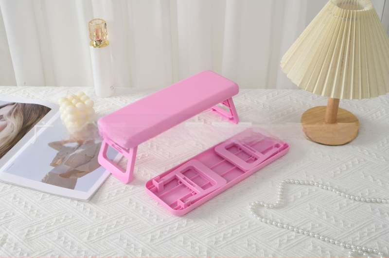 Manikiūro rankos atrama, sulankstoma ir aukščio reguliavimas, gali laikyti nagų lempą, plastikinė rankos pagalvė, modelis H-14YH