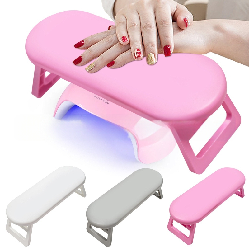 Manikiūro rankos atrama, sulankstoma ir aukščio reguliavimas, gali laikyti nagų lempą, plastikinė rankos pagalvė, modelis H-14YH