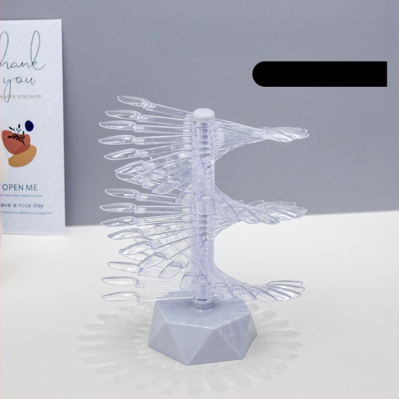 Ράφι προβολής καρτών χρώματος για μανικιούρ, σχήματος ανεμιστήρα, περιστρεφόμενο και αποσπώμενο, για πρακτικές πλάκες