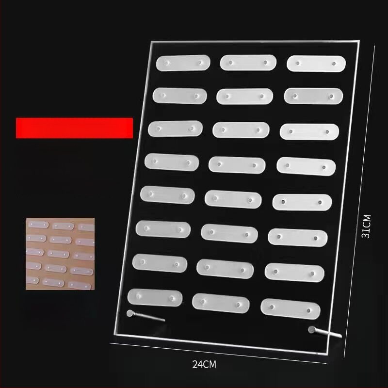 Nagų manikiūro spalvų kortelių pavyzdžių demonstracinė atrama (skaidrus aukšto skaidrumo akrilas, magnetinė juosta)