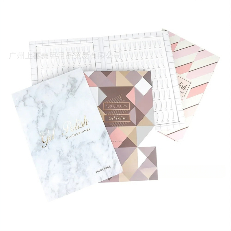 Nagų meno demonstracinė plokštė geliniam lakui, manikiūro demonstracinė knygelė, vietinis prekės ženklas