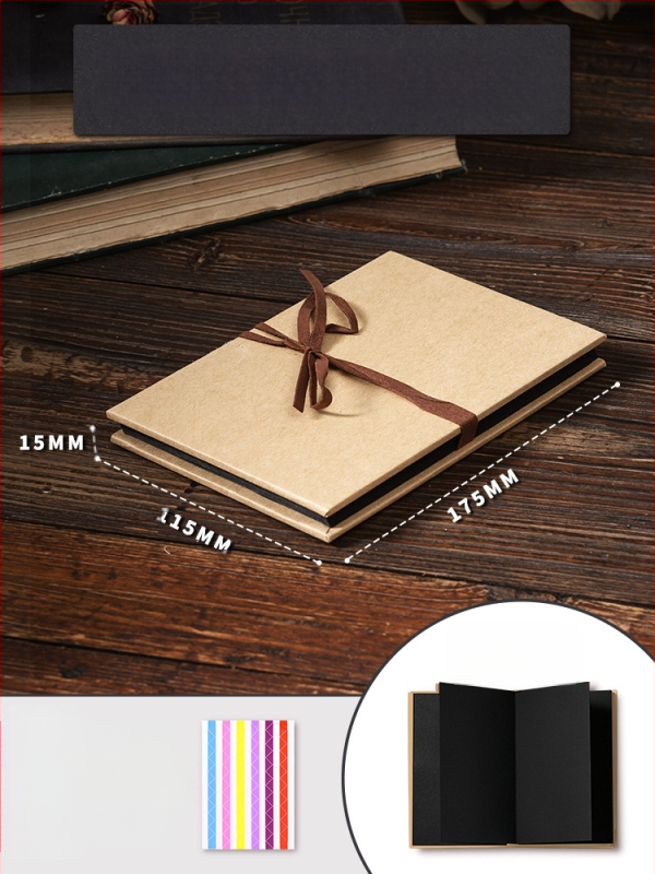 DIY retro fotoalbum s praznom koricom, ručno zalijepljenim stranicama, mini stil, 34 stranice