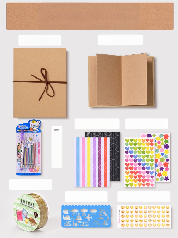 DIY retro fotoalbum s praznom koricom, ručno zalijepljenim stranicama, mini stil, 34 stranice