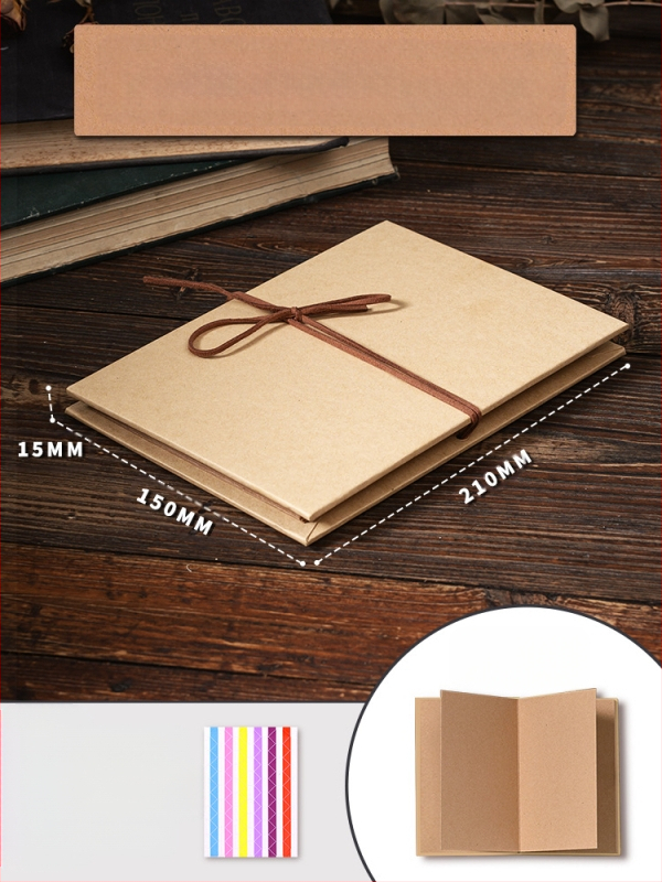 DIY retro fotoalbum s praznom koricom, ručno zalijepljenim stranicama, mini stil, 34 stranice