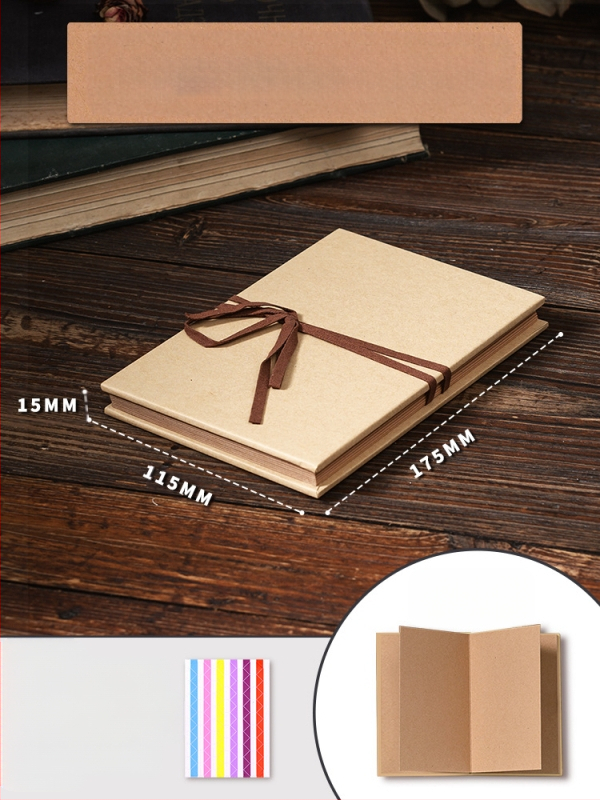 DIY retro fotoalbum s praznom koricom, ručno zalijepljenim stranicama, mini stil, 34 stranice