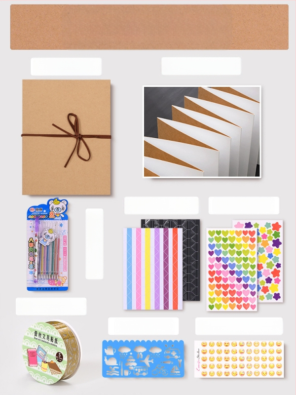 DIY retro fotoalbum s praznom koricom, ručno zalijepljenim stranicama, mini stil, 34 stranice