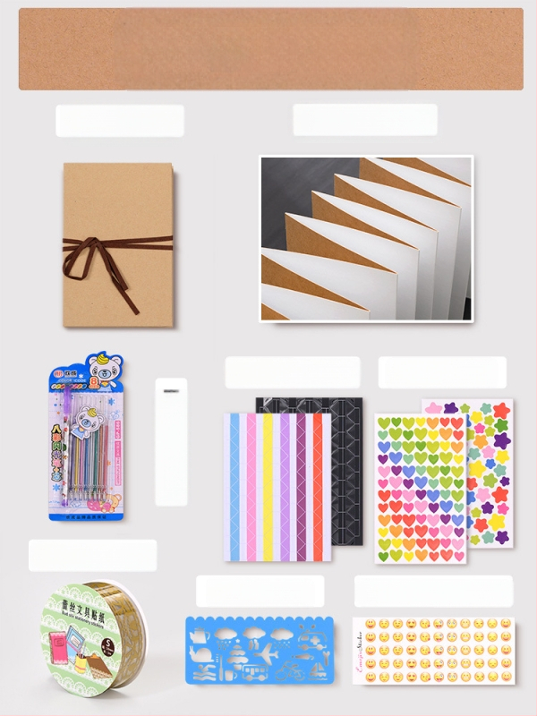 DIY retro fotoalbum s praznom koricom, ručno zalijepljenim stranicama, mini stil, 34 stranice