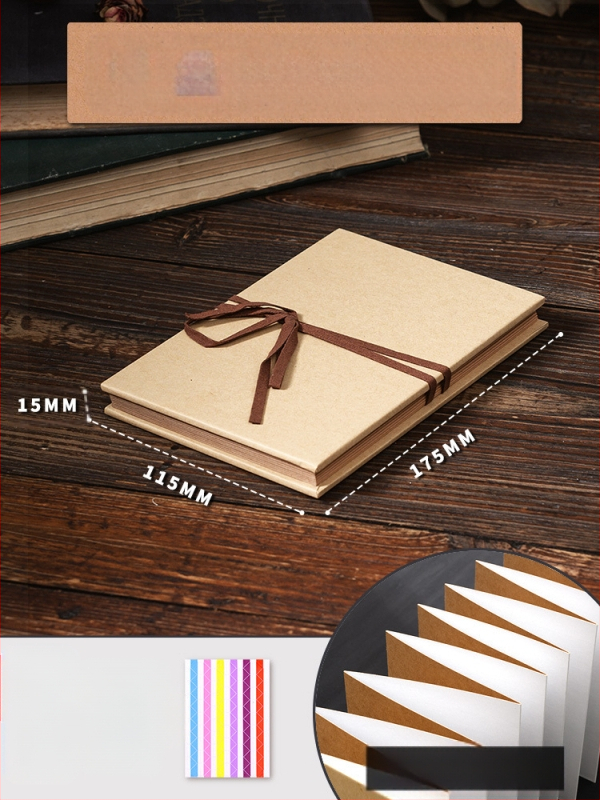 DIY retro fotoalbum s praznom koricom, ručno zalijepljenim stranicama, mini stil, 34 stranice