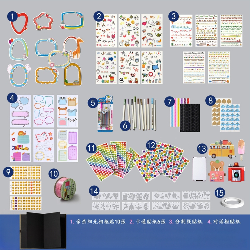 DIY retro fotoalbum s praznom koricom, ručno zalijepljenim stranicama, mini stil, 34 stranice