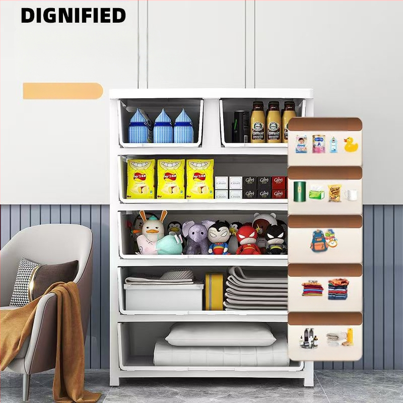 Plastični ormar za pohranu, crtani stil, model 50115, podni tip, višenamjenski organizator za cipele, igračke i školski pribor