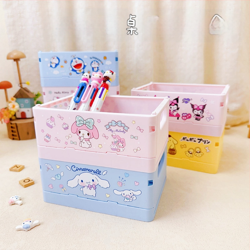 Sulankstomas plastikinis stalo kosmetikos laikymo dėklas, kvadratinės formos, su Can logotipu, pritaikomas