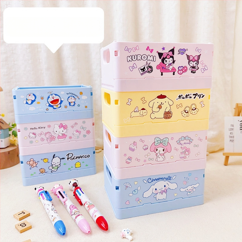 Sulankstomas plastikinis stalo kosmetikos laikymo dėklas, kvadratinės formos, su Can logotipu, pritaikomas