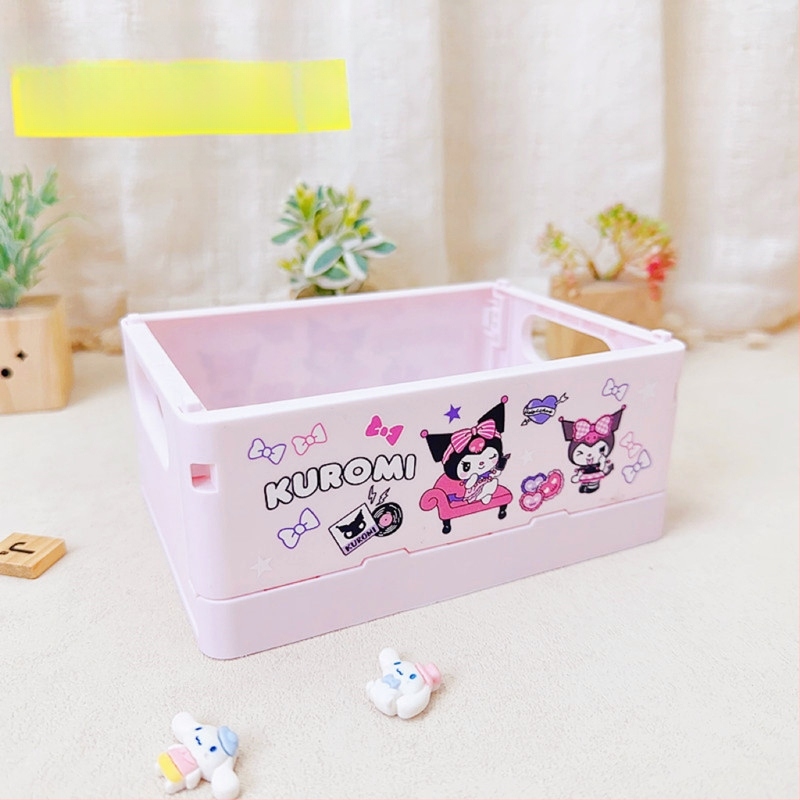 Sulankstomas plastikinis stalo kosmetikos laikymo dėklas, kvadratinės formos, su Can logotipu, pritaikomas