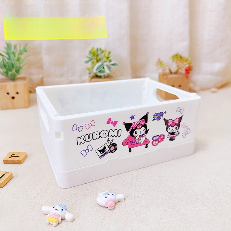 Sulankstomas plastikinis stalo kosmetikos laikymo dėklas, kvadratinės formos, su Can logotipu, pritaikomas