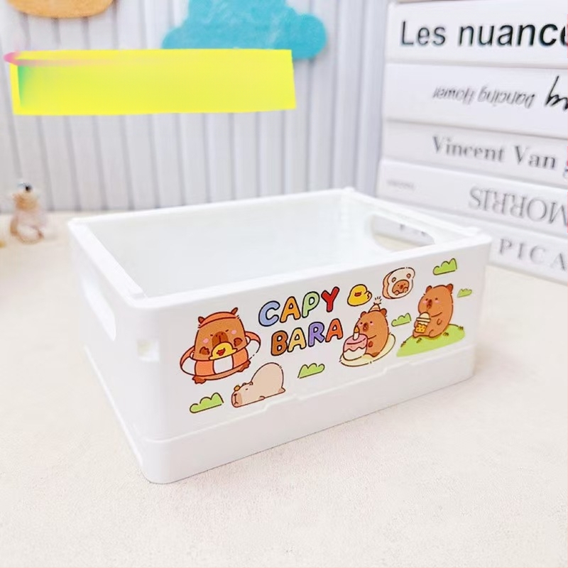 Sulankstomas plastikinis stalo kosmetikos laikymo dėklas, kvadratinės formos, su Can logotipu, pritaikomas