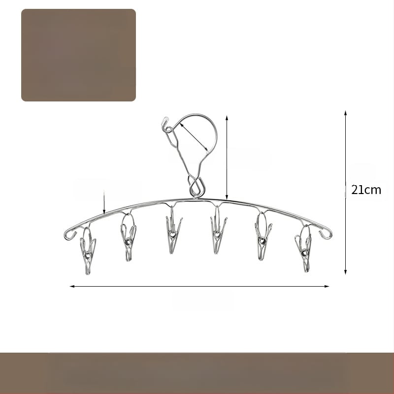 Nerūdijanio plieno džiovyklė skalbiniams su 48 klipais, sulankstomas apvalus dizainas kojinėms ir apatiniams drabužiams, balkono naudojimui, daugiafunkcinė džiovyklė.