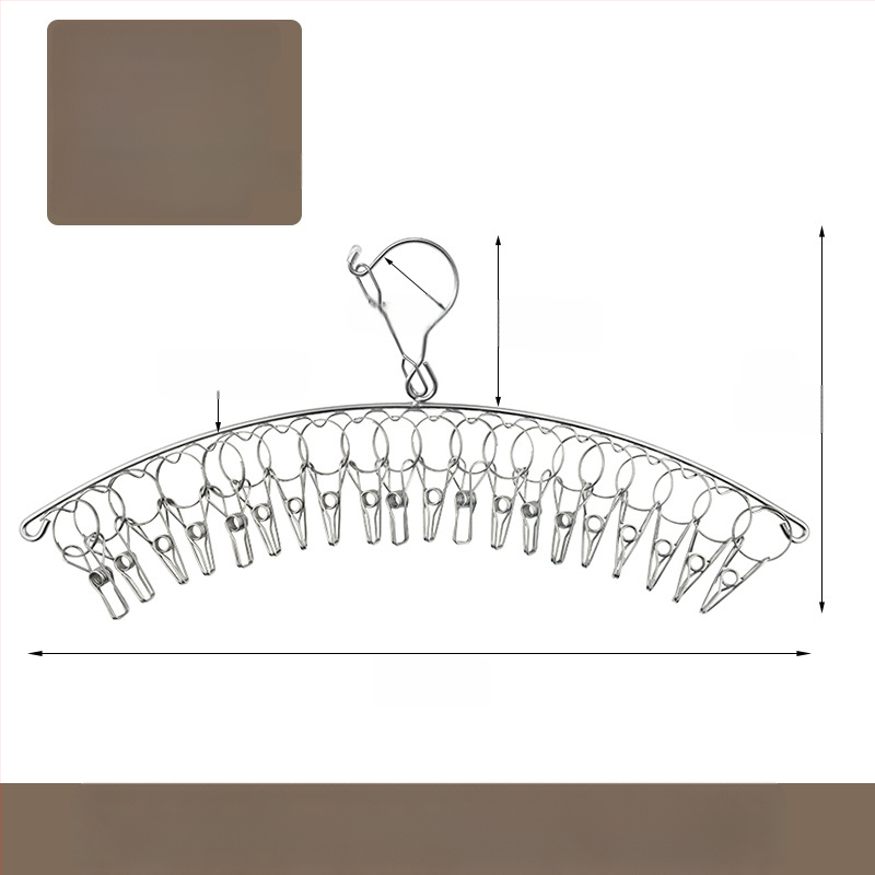 Nerūdijanio plieno džiovyklė skalbiniams su 48 klipais, sulankstomas apvalus dizainas kojinėms ir apatiniams drabužiams, balkono naudojimui, daugiafunkcinė džiovyklė.