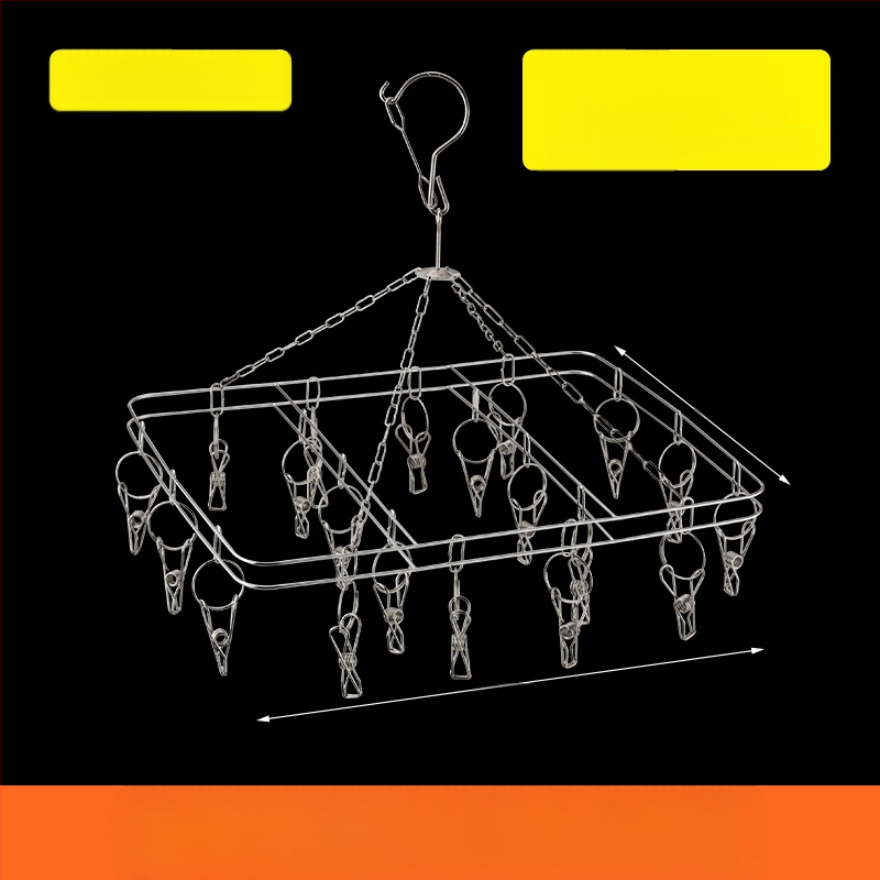 Nerūdijanio plieno džiovyklė skalbiniams su 48 klipais, sulankstomas apvalus dizainas kojinėms ir apatiniams drabužiams, balkono naudojimui, daugiafunkcinė džiovyklė.