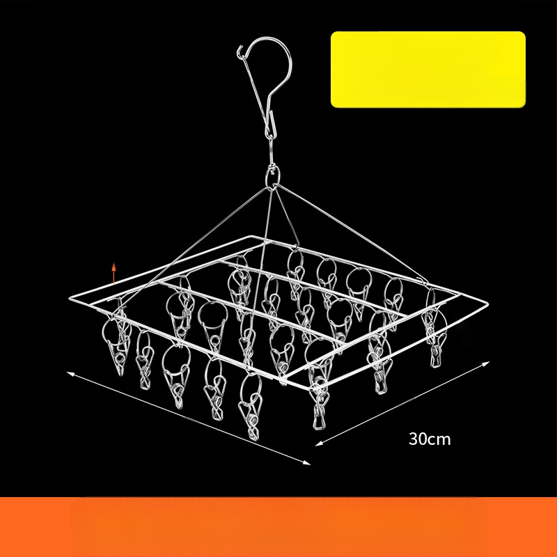 Nerūdijanio plieno džiovyklė skalbiniams su 48 klipais, sulankstomas apvalus dizainas kojinėms ir apatiniams drabužiams, balkono naudojimui, daugiafunkcinė džiovyklė.