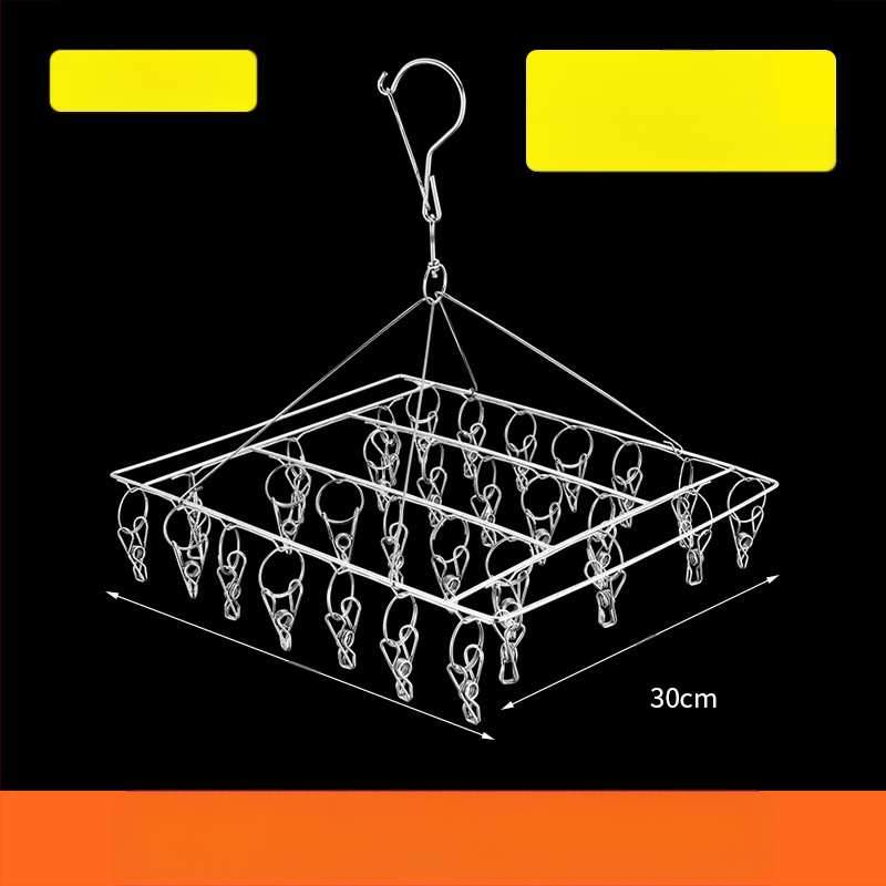 Nerūdijanio plieno džiovyklė skalbiniams su 48 klipais, sulankstomas apvalus dizainas kojinėms ir apatiniams drabužiams, balkono naudojimui, daugiafunkcinė džiovyklė.