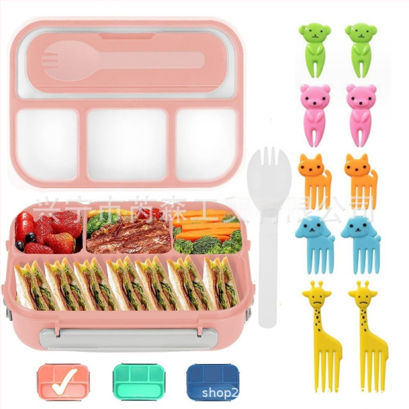 Pusdienu kastīšu komplekts, pārnēsājams, izolēts, mikroviļņu krāsnij piemērots, plastmasas materiāls, tilpums 1–2 L