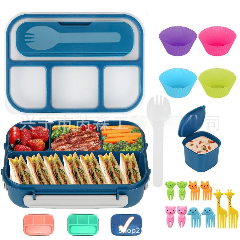 Pusdienu kastīšu komplekts, pārnēsājams, izolēts, mikroviļņu krāsnij piemērots, plastmasas materiāls, tilpums 1–2 L