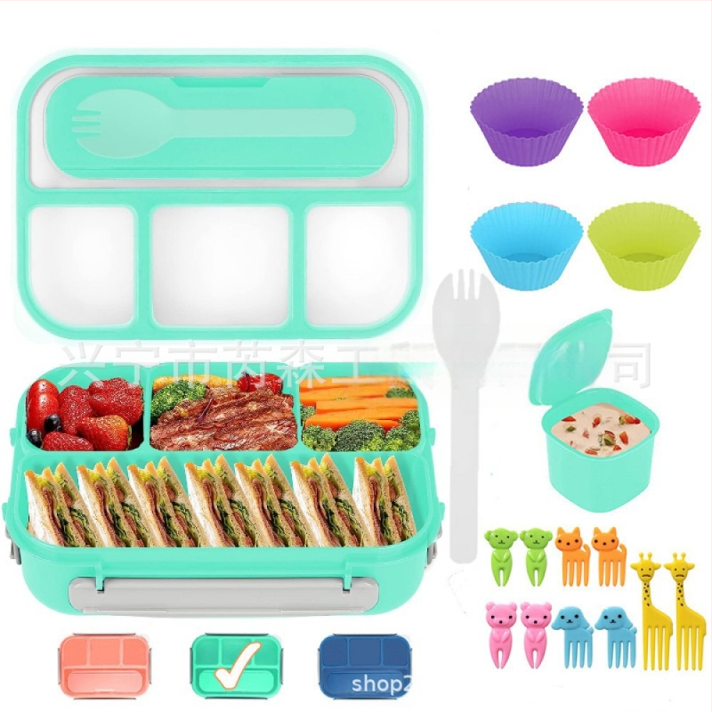 Pusdienu kastīšu komplekts, pārnēsājams, izolēts, mikroviļņu krāsnij piemērots, plastmasas materiāls, tilpums 1–2 L