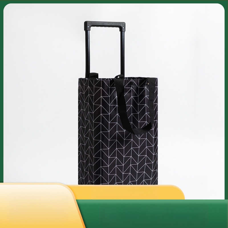 Sklopiva dvostruko izolirana kolica za kupovinu s vučnom ručkom i dva kotačića, od Oxford platna, nosivost 20 kg