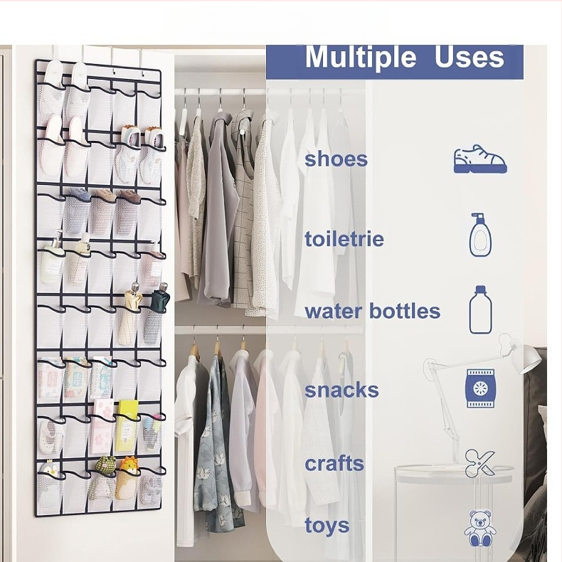 35 rekeszes függő tárolótáska — nemszőtt anyag; modell 066; hálószobai tároláshoz; falra vagy ajtóra szerelhető.