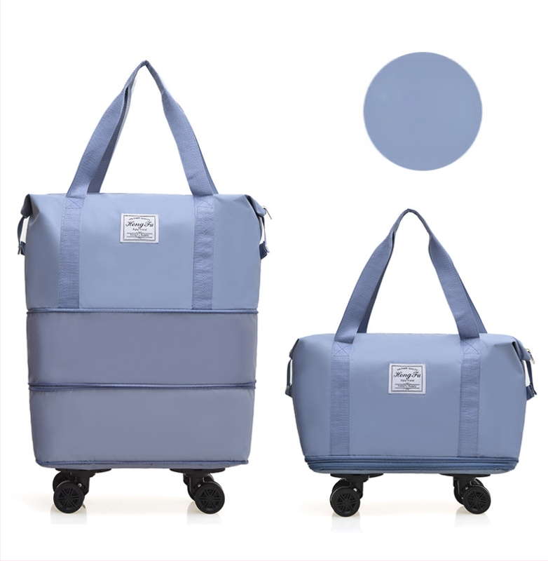 Пътуваща чанта с капацитет 36-55 л, Oxford плат, водоустойчива с разделение на сухи и мокри вещи, разширяема и на колела