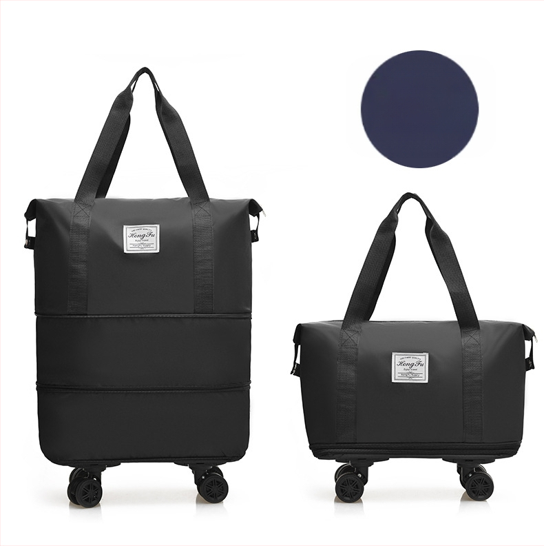 Пътуваща чанта с капацитет 36-55 л, Oxford плат, водоустойчива с разделение на сухи и мокри вещи, разширяема и на колела