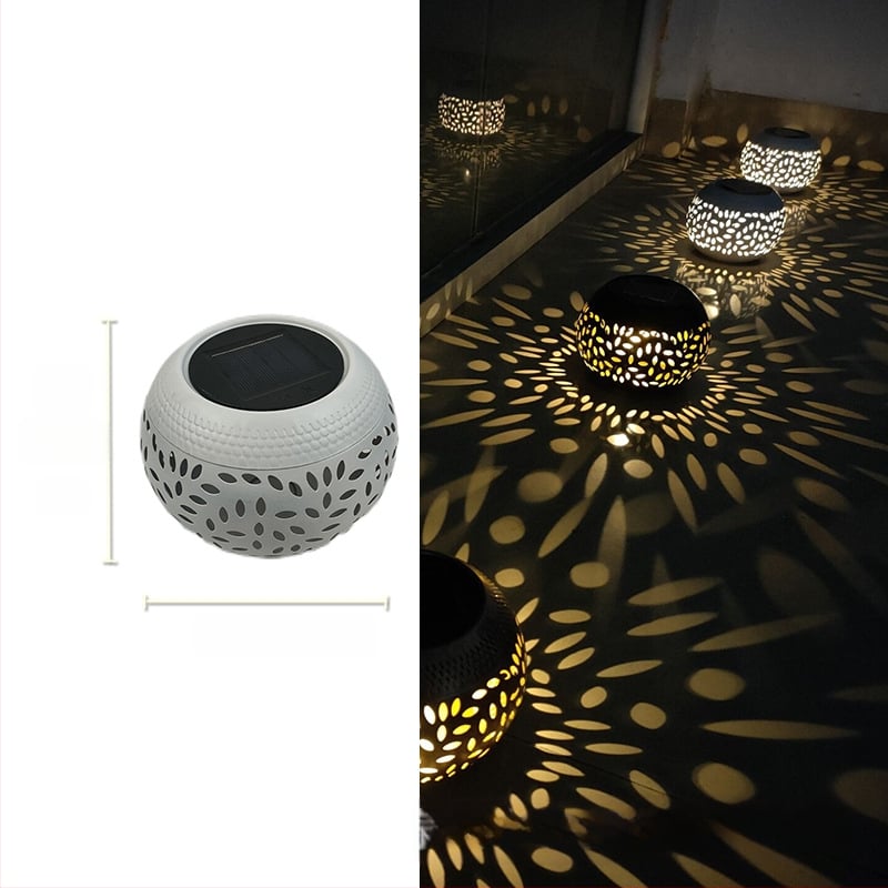 Ketaus sodo žibintas su saulės energija, žiedų projekcija, LED, IP55, 0.06W, 6–12 val., modelis GZ-0032