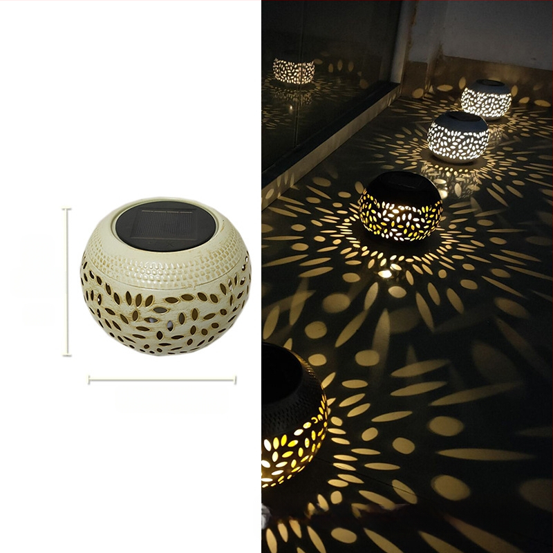 Ketaus sodo žibintas su saulės energija, žiedų projekcija, LED, IP55, 0.06W, 6–12 val., modelis GZ-0032