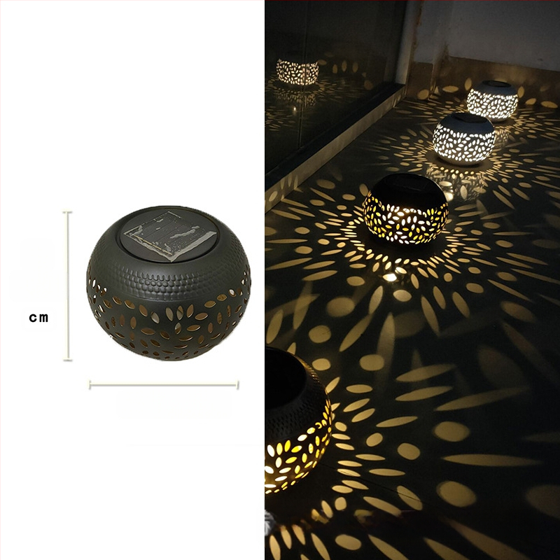 Ketaus sodo žibintas su saulės energija, žiedų projekcija, LED, IP55, 0.06W, 6–12 val., modelis GZ-0032