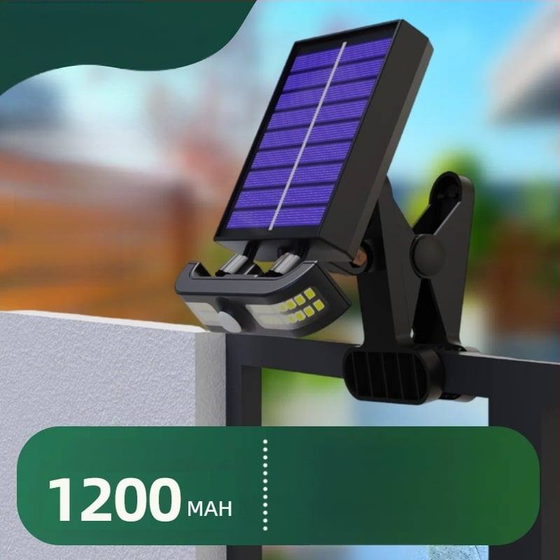 Lauko LED apšvietimas su klipu, saulės energija, modelis TJ85GY01, LED šviesos šaltinis, indukcinis jungiklis, veikimo laikas 6–12 val., šiuolaikiškas dizainas