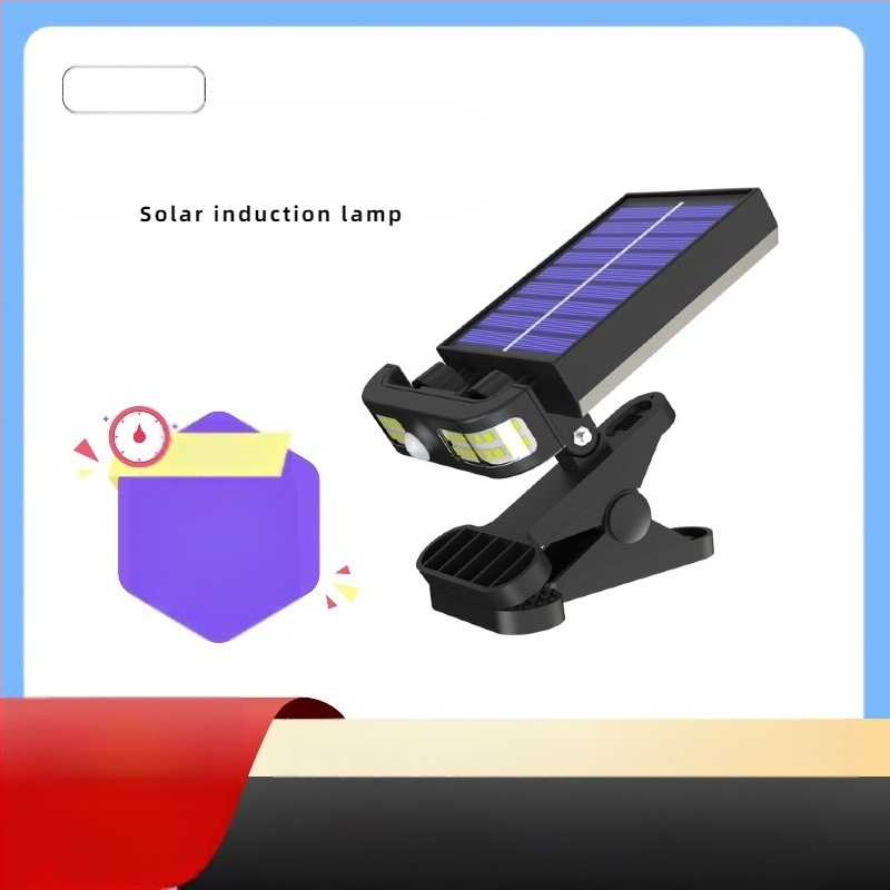 Lauko LED apšvietimas su klipu, saulės energija, modelis TJ85GY01, LED šviesos šaltinis, indukcinis jungiklis, veikimo laikas 6–12 val., šiuolaikiškas dizainas