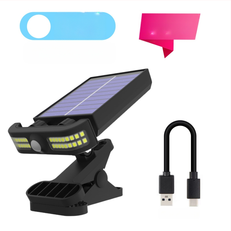 Lauko LED apšvietimas su klipu, saulės energija, modelis TJ85GY01, LED šviesos šaltinis, indukcinis jungiklis, veikimo laikas 6–12 val., šiuolaikiškas dizainas