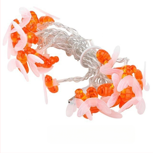 Bičių saulės šviestuvų girliandos lauko, atsparios vandeniui, žemas įtampa, 0,05W kiekvienai lempai, 36V įėjimas