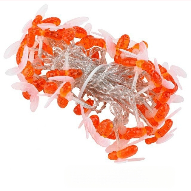 Bičių saulės šviestuvų girliandos lauko, atsparios vandeniui, žemas įtampa, 0,05W kiekvienai lempai, 36V įėjimas