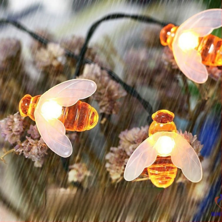 Bičių saulės šviestuvų girliandos lauko, atsparios vandeniui, žemas įtampa, 0,05W kiekvienai lempai, 36V įėjimas