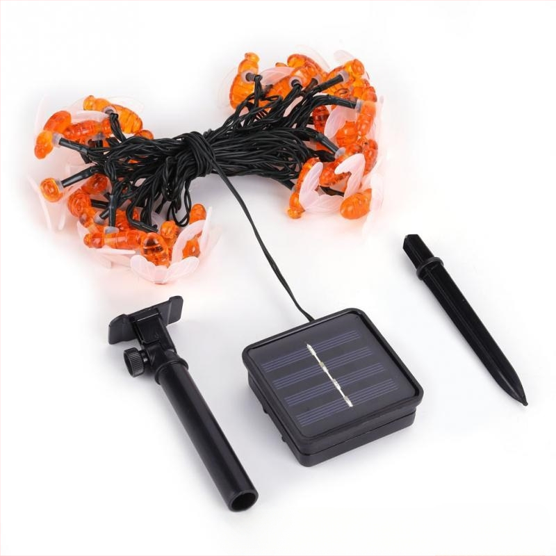 Bičių saulės šviestuvų girliandos lauko, atsparios vandeniui, žemas įtampa, 0,05W kiekvienai lempai, 36V įėjimas