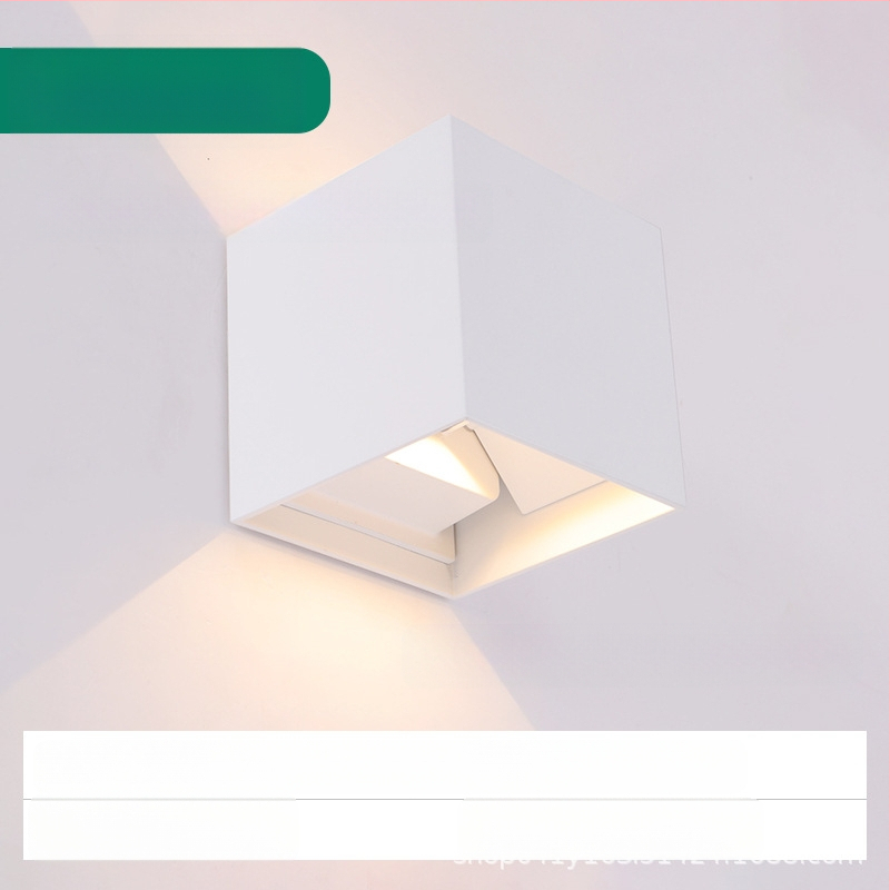 LED sienas lampa, modelis KLS-023, kvadrātiska stikla abažūra, 85-265V, 5000 stundu darbības kalpošana, moderns minimālisks stils