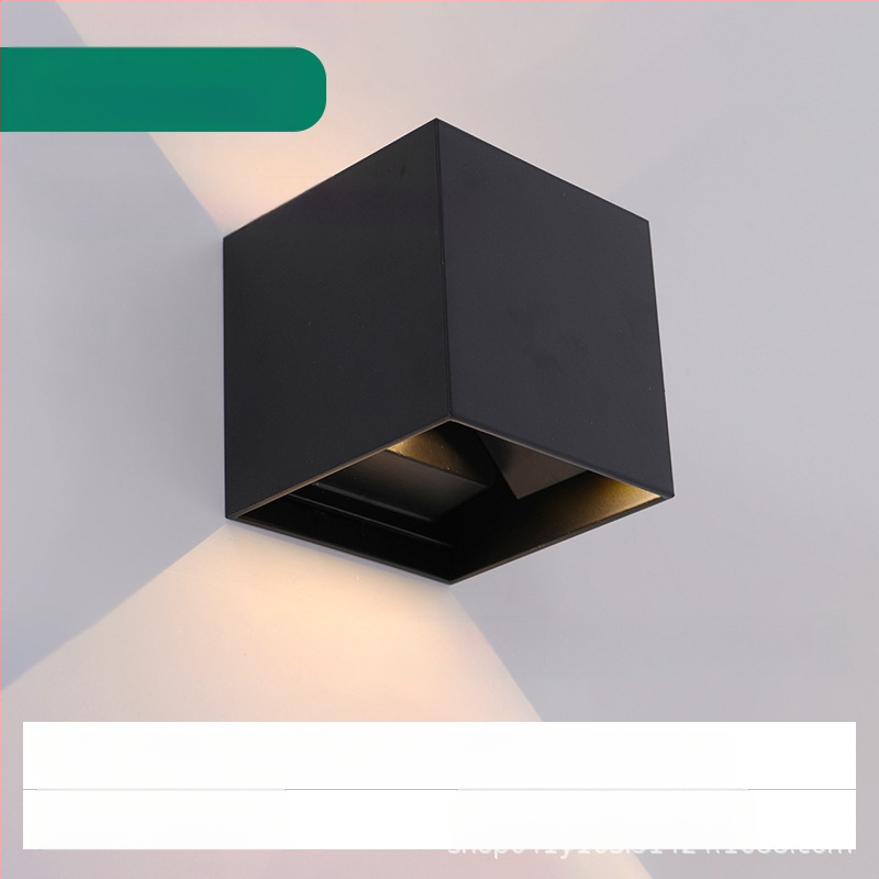 LED sienas lampa, modelis KLS-023, kvadrātiska stikla abažūra, 85-265V, 5000 stundu darbības kalpošana, moderns minimālisks stils