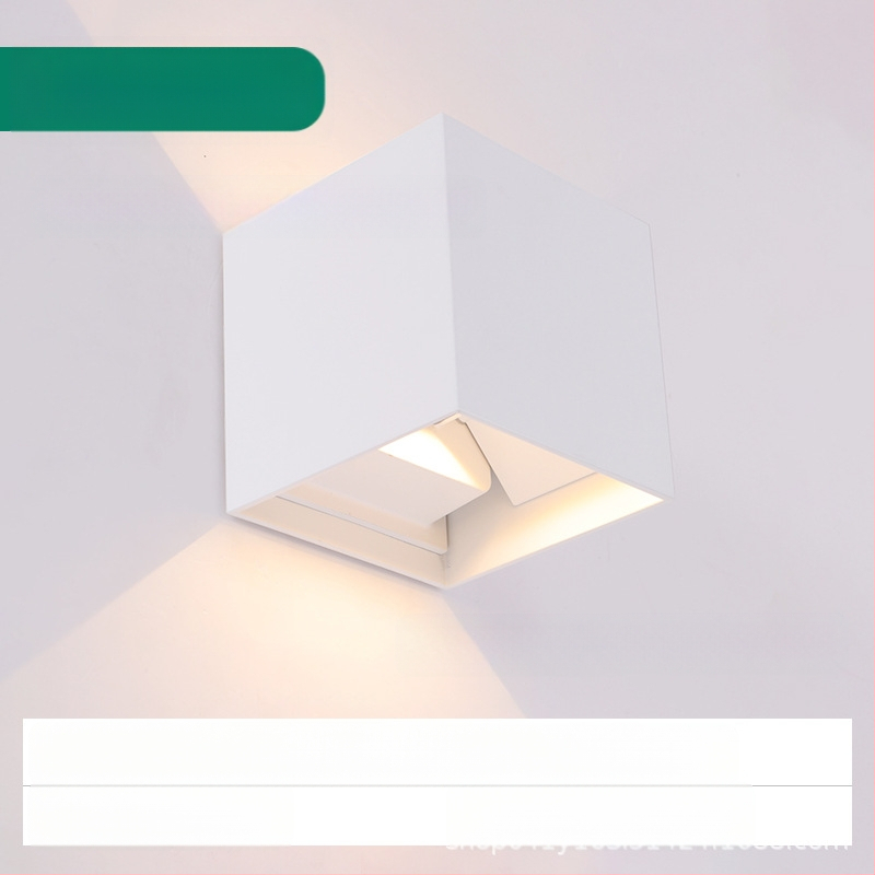 LED sienas lampa, modelis KLS-023, kvadrātiska stikla abažūra, 85-265V, 5000 stundu darbības kalpošana, moderns minimālisks stils