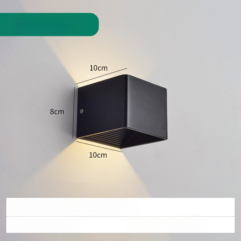 LED sienas lampa, modelis KLS-023, kvadrātiska stikla abažūra, 85-265V, 5000 stundu darbības kalpošana, moderns minimālisks stils