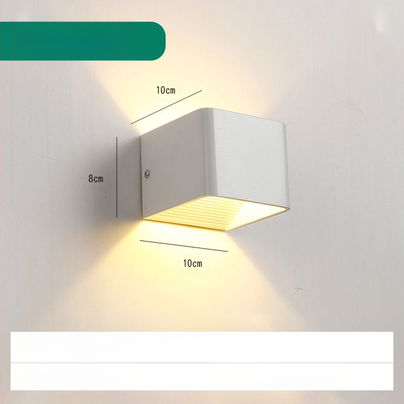 LED sienas lampa, modelis KLS-023, kvadrātiska stikla abažūra, 85-265V, 5000 stundu darbības kalpošana, moderns minimālisks stils