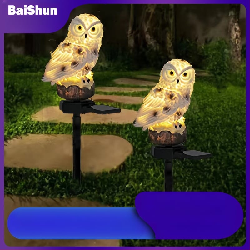 Lauko saulės energijos resinė pelėdos grindų lemputė – kiemo dekoratyvinė lemputė, saulės energija, 16–24 valandos veikimas, 1.2V, CE