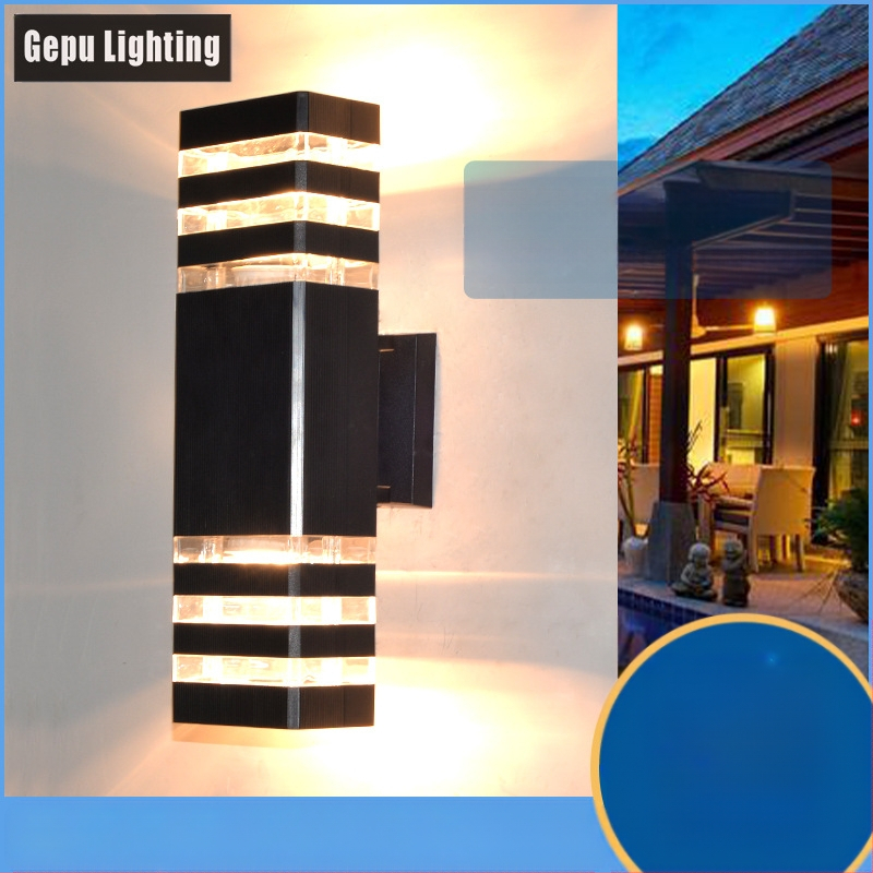 Lauko sieninis šviestuvas su viršutiniu ir apatine apšvietimu GP-PVC110 (220V, IP65, 2 LED, 3000K)