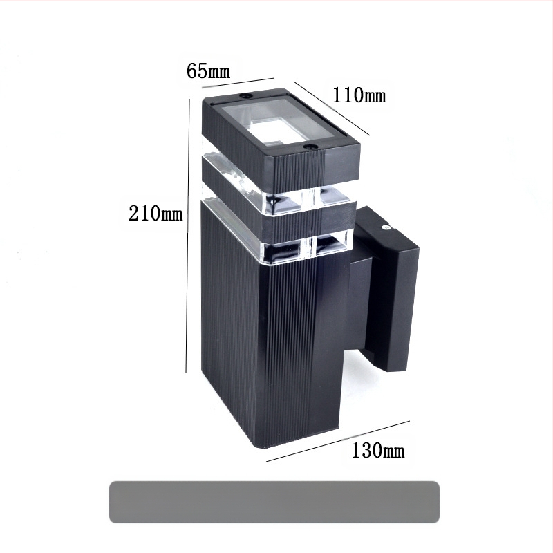 Lauko sieninis šviestuvas su viršutiniu ir apatine apšvietimu GP-PVC110 (220V, IP65, 2 LED, 3000K)